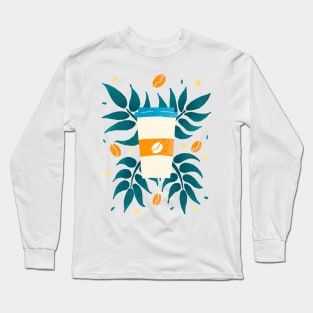 Orange and teal tropical coffee Long Sleeve T-Shirt